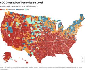 – Today’s COVID Transmission Risk Map –