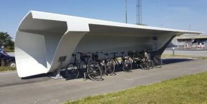 Wind Turbine Blade Bike Shelters.