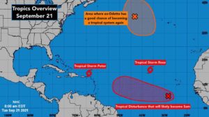 Tropical Disturbance Near Africa Goes West