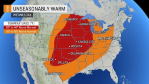 Much Of U.S. 30-40 Degrees Above Normal