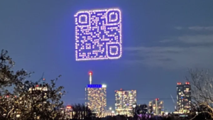 Giant, Scannable Drone QR Code Floats Over Austin, Texas