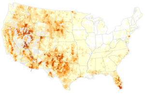 Wildfire Risks In The 48, Darker Is Worse (nyt$)