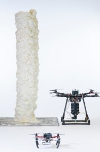 Drone Swarms Learning To Build Concrete Structures