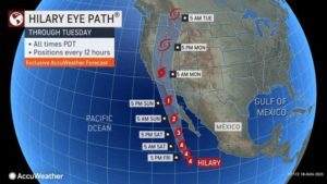 Hurricane Hilary Heading To California