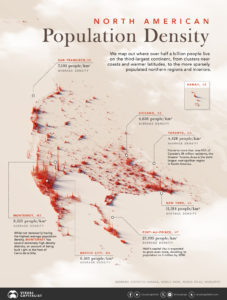 Population Density – where we’re packed and aren’t in North America