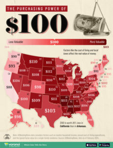 $100: A different story state by state