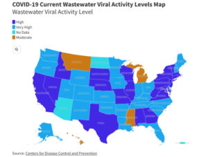 Where wastewater Covid is high 8/31/‘24