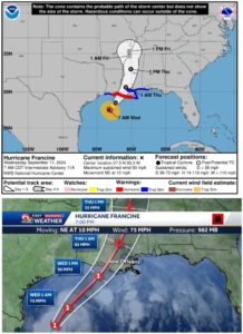 Cat 1 Francine hit New Orleans Wednesday afternoon